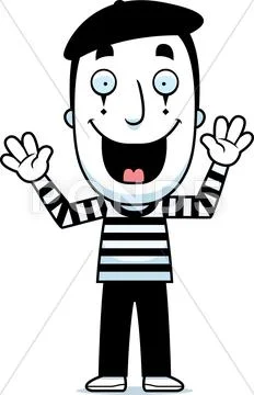 Cartoon mime smiling Stock Illustration