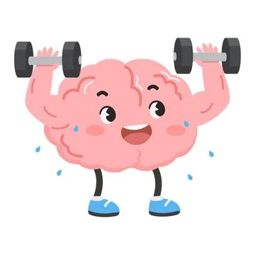 Cartoon Mind Training with Dumbbells Ilustración de archivo