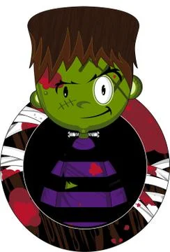 Cartoon Mini Frankenstein Monster Illustrazione stock