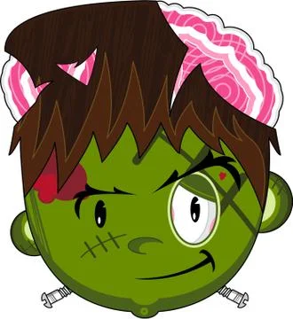 Cartoon Mini Frankenstein Monster 스톡 일러스트