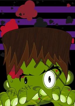 Cartoon Mini Frankenstein Monster 스톡 일러스트