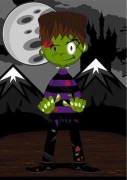 Cartoon Mini Frankenstein Monster Stock Illustration