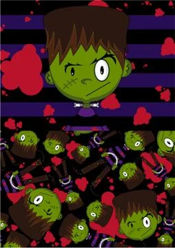 Cartoon Mini Frankenstein Monster Stock Illustration