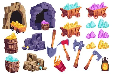 Cartoon Mining Tools Stock Illustration
