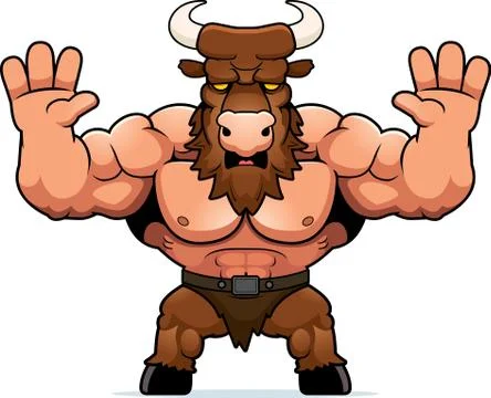 Cartoon Minotaur Scared Ilustração Stock