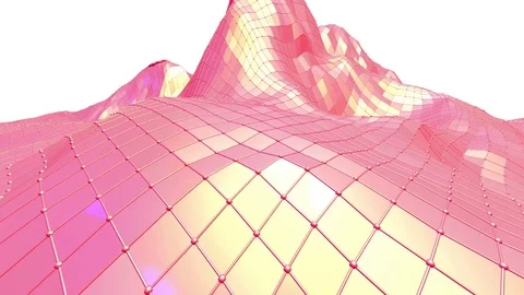 Cartoon modern 3D design. Abstract shining red low poly surface as CG background Stock Footage 75954406