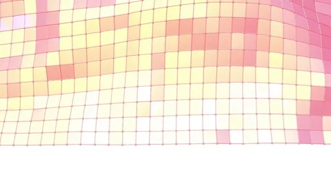 Cartoon modern 3D design. Abstract shining red low poly surface as digital Stock Footage