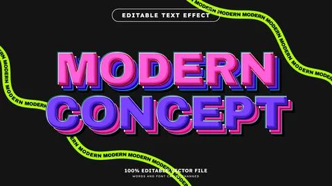 Cartoon modern style editable vector text effect Suitable for trendy modern.. Stock Illustration