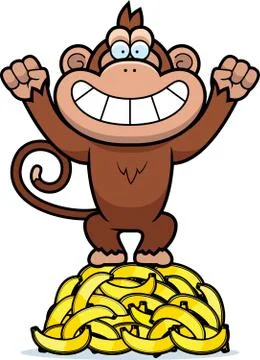 Cartoon monkey bananas Stock Illustration