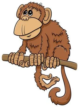 Cartoon monkey comic animal character Cartoon illustration of comic monkey... Stock Photos
