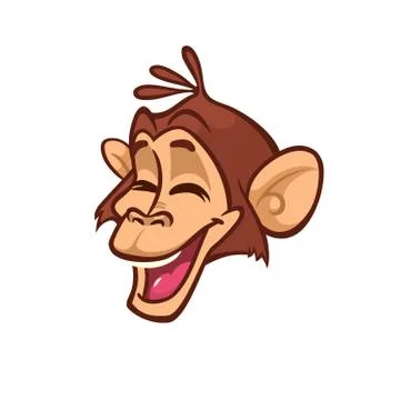 Cartoon monkey head smiling icon. Vector isolated Stock Illustration
