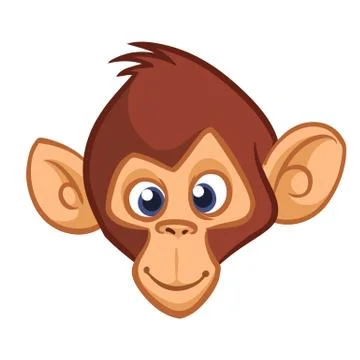 Cartoon monkey. Vector happy chimpanzee Illustration Illustrazione stock