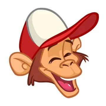Cartoon monkey. Vector happy chimpanzee Illustration Stock Illustration