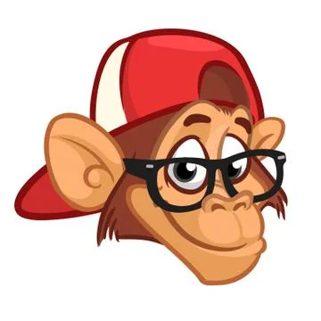Cartoon monkey. Vector happy chimpanzee Illustration Illustrazione stock