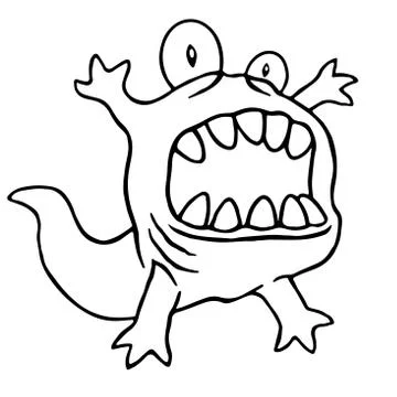 Cartoon monster big head. Vector illustration.? Stock Illustration