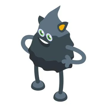 Cartoon monster character posing with hands on hips Stock Illustration
