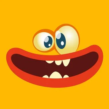 Cartoon monster face avatar. Vector Halloween monster illustration Illustrazione stock