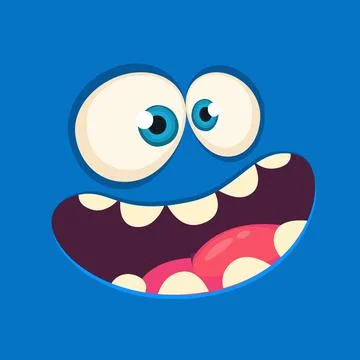 Cartoon monster face avatar. Vector Halloween monster illustration Stock Illustration