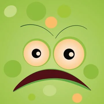 Cartoon monster face Stock Illustration
