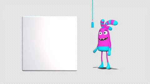 Cartoon monster presenter 库存影片 163334767