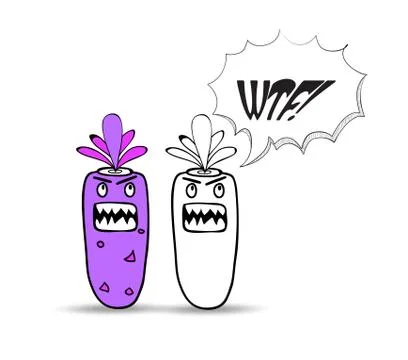 Cartoon monster with thought bubble Stock Illustration