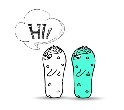 Cartoon monster with thought bubble Illustrazione stock