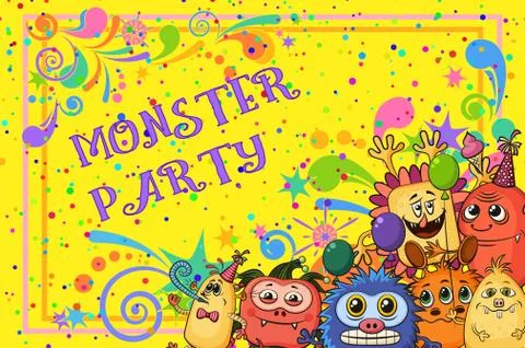 Cartoon Monsters Background Stock Illustration
