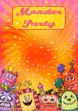 Cartoon Monsters Background Stock Illustration