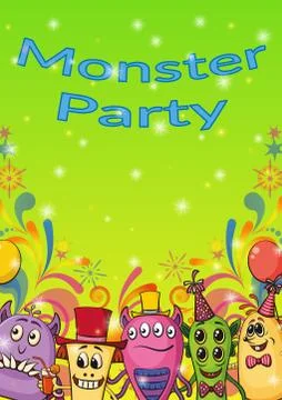 Cartoon Monsters Background Stock Illustration