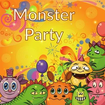 Cartoon Monsters Background Illustrazione stock