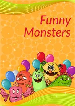Cartoon Monsters Background Stock Illustration