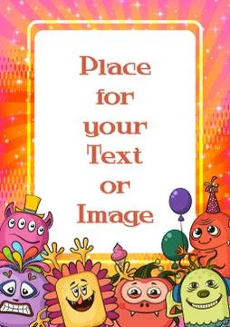 Cartoon Monsters Background Stock Illustration