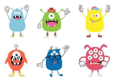 Cartoon monsters Stock Illustration