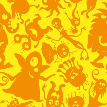 Cartoon monsters pattern Stock Illustration