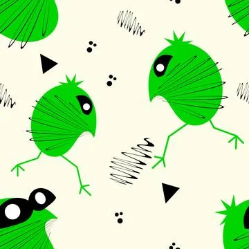 Cartoon monsters seamless pattern. Stock Illustration