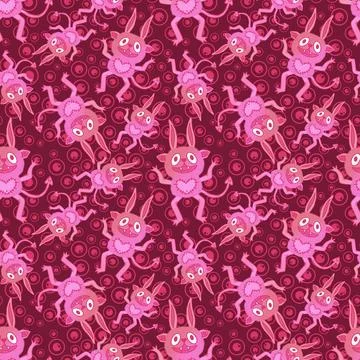 Cartoon monsters seamless pattern for wrapping paper and fabrics and linens Stock Illustration
