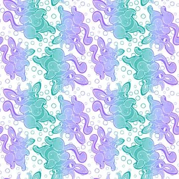 Cartoon monsters seamless pattern for wrapping paper and fabrics and linens Stock Illustration