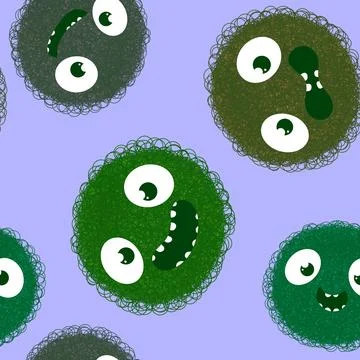 Cartoon monsters seamless pattern for wrapping paper and fabrics and linens Stock Illustration