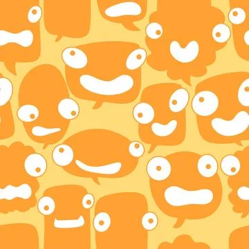 Cartoon monsters seamless text bubble pattern for wrapping paper and fabrics Illustrazione stock