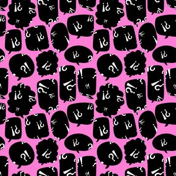Cartoon monsters seamless text bubble pattern for wrapping paper and fabrics Stock Illustration