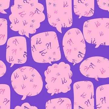 Cartoon monsters seamless text bubble pattern for wrapping paper and fabrics Stock Illustration