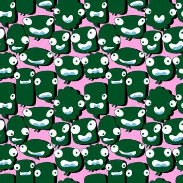 Cartoon monsters seamless text bubble pattern for wrapping paper and fabrics Stockillustratie