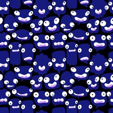 Cartoon monsters seamless text bubble pattern for wrapping paper and fabrics Illustrazione stock
