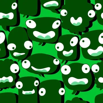 Cartoon monsters seamless text bubble pattern for wrapping paper and fabrics Stockillustratie