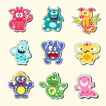 Cartoon monsters set Illustrazione stock