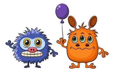 Cartoon Monsters Set Stock Illustration