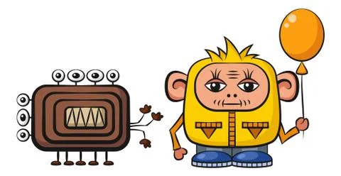 Cartoon Monsters Set Stock Illustration