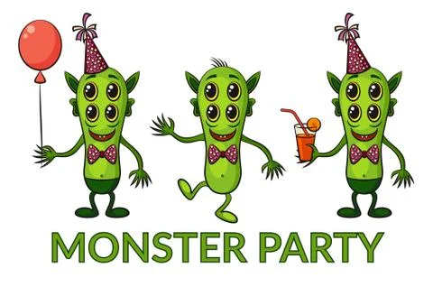 Cartoon Monsters Set Stock Illustration