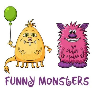 Cartoon Monsters Set Stock Illustration