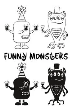 Cartoon Monsters Set Illustrazione stock